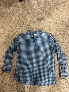 Southern Tide Blue Gingham Long-Sleeve Button-Down Shirt